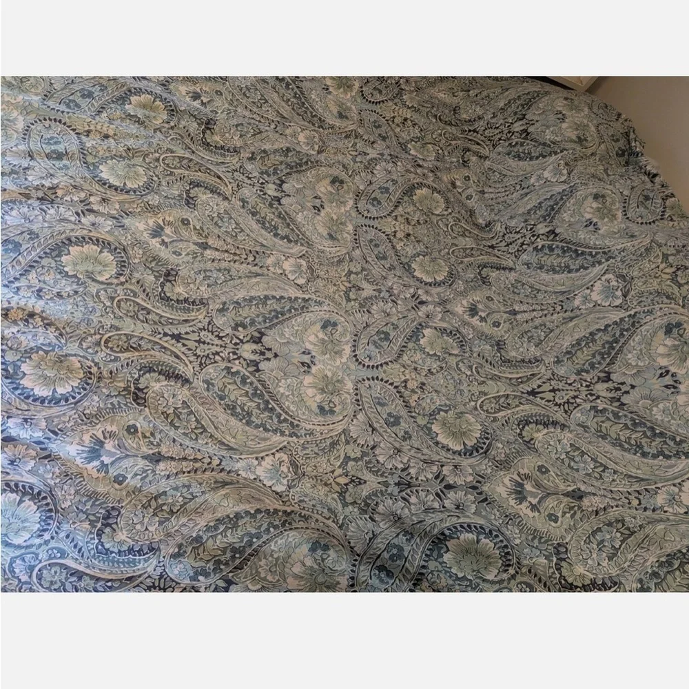 Pottery Barn Paisley Queen Green and Blue Duvet Cover